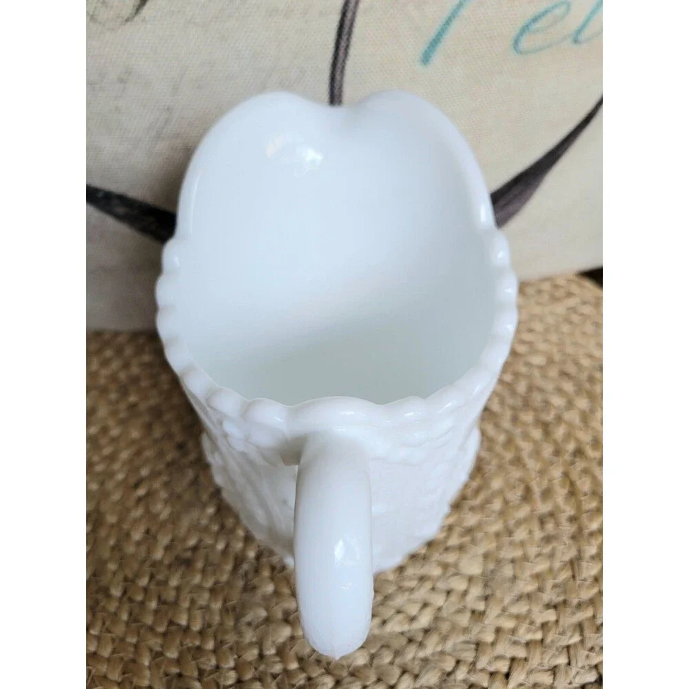 Vintage Windmill Frosted Milk Glass Pitcher by Imperial Glass Ohio - 16 oz
